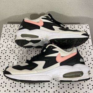 Nike Air Max 2 Light Women's Size 8 White/Black with Pink Swoosh Sneakers